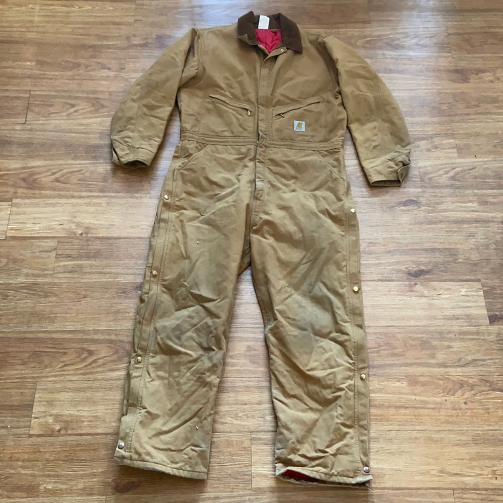 Vtg 1992 Carhartt Coveralls 996QZR Size 48 Regular Blanket Lined Outdoor Warm